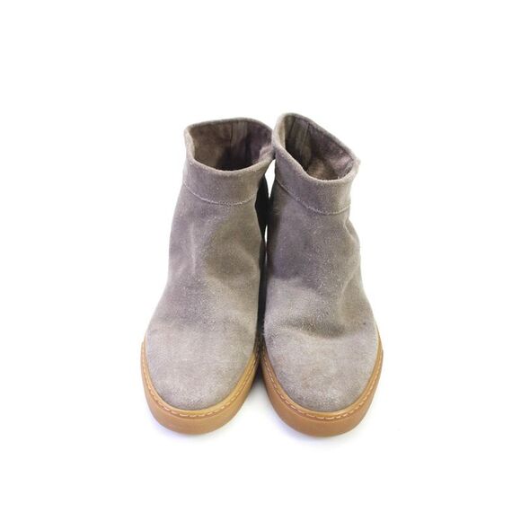Woman by Common Projects Womens Taupe Suede Wedge Heels Ankle Boots Shoes Size12 - Picture 2 of 4
